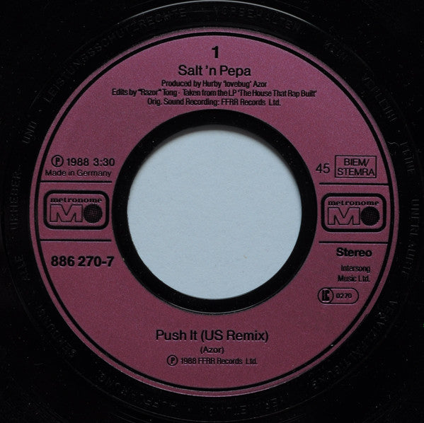 Salt 'N' Pepa - Push It (U.S. Remix) / I Am Down