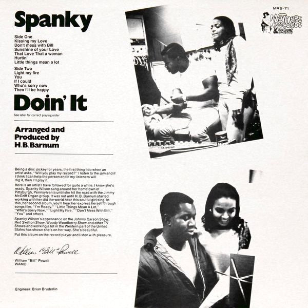 Spanky Wilson - Doin' It - The Funkadoobian