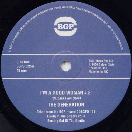 The Generation / Wally Cox And Nate Branch - I'm A Good Woman / Za Zu - The Funkadoobian