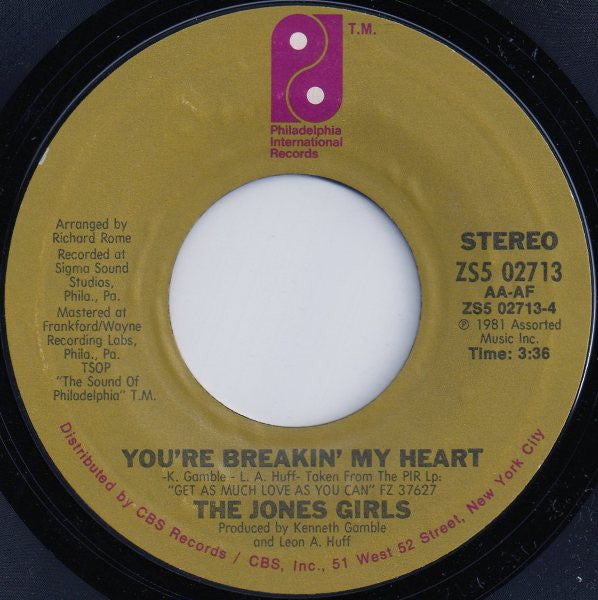 The Jones Girls - Nights Over Egypt / You're Breakin' My Heart