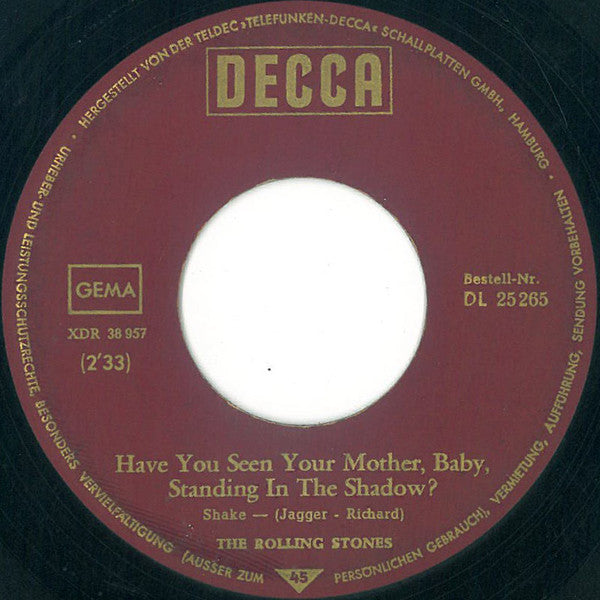 The Rolling Stones - Have You Seen Your Mother Baby Standing In The Shadow / Who's Driving Your Plane - The Funkadoobian