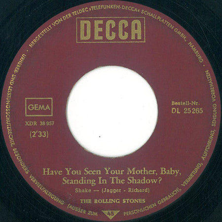 The Rolling Stones - Have You Seen Your Mother Baby Standing In The Shadow / Who's Driving Your Plane - The Funkadoobian