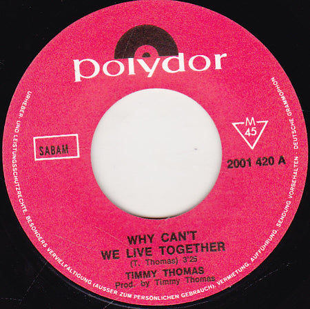 Timmy Thomas - Why Can't We Live Together / Funky Me - The Funkadoobian