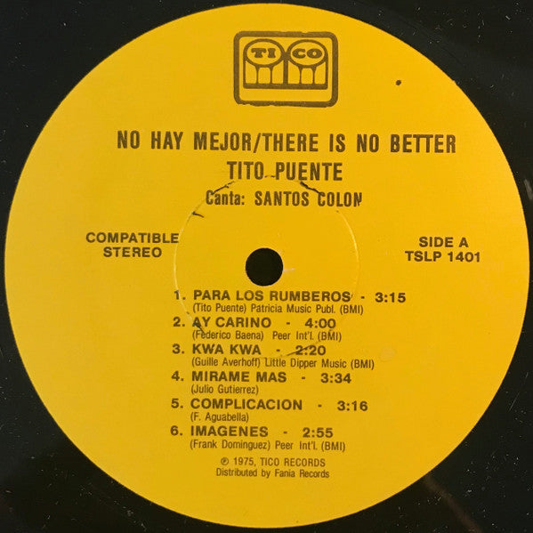 Tito Puente Canta: Santos Colón - No Hay Mejor - There Is No Better - The Funkadoobian