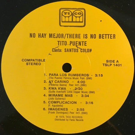 Tito Puente Canta: Santos Colón - No Hay Mejor - There Is No Better - The Funkadoobian
