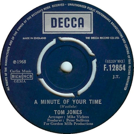 Tom Jones - A Minute Of Your Time / Looking Out My Window - The Funkadoobian