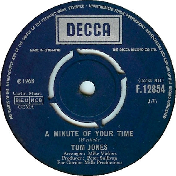 Tom Jones - A Minute Of Your Time / Looking Out My Window - The Funkadoobian